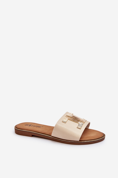 Dámske papuče s ozdobou Beige Ollavia