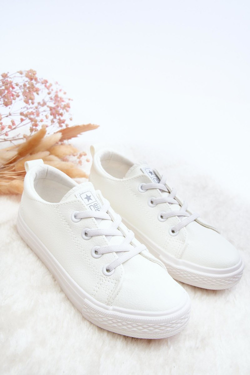 Kožené detské biele tenisky Poliana