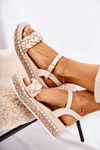 Damske sandály na klínku béžove Chaves