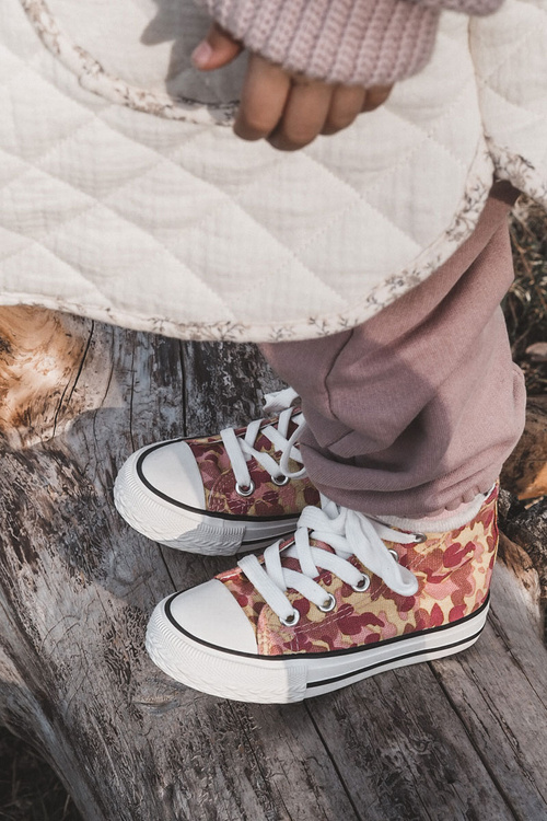 Detské vysoké tenisky pre ružovo-žltý posúvač Filimon