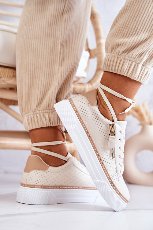 Športové topánky na platforme Louisa Beige