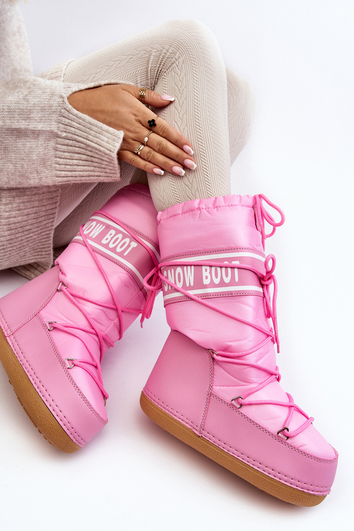 Dámske vysoké snehové topánky ružové venila