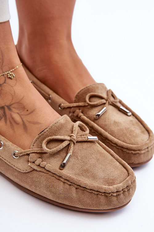 Ženské semišové mokasíny hnedé