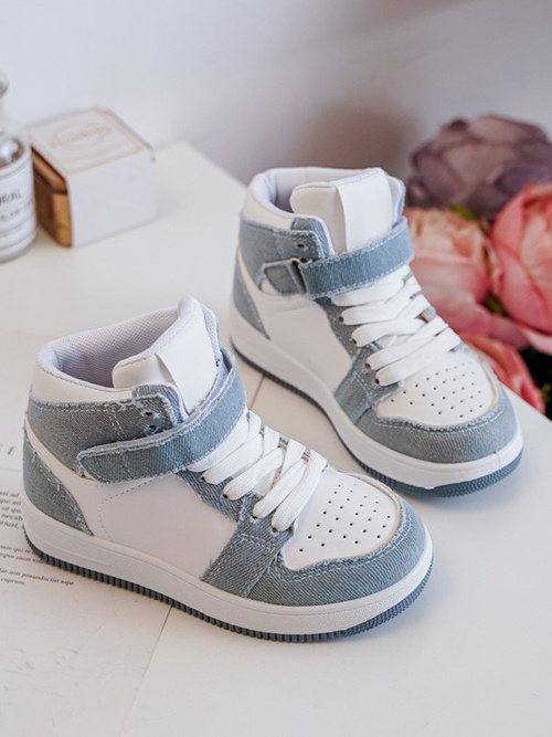 Dětské džínové sportovní boty bílo-modré Milara