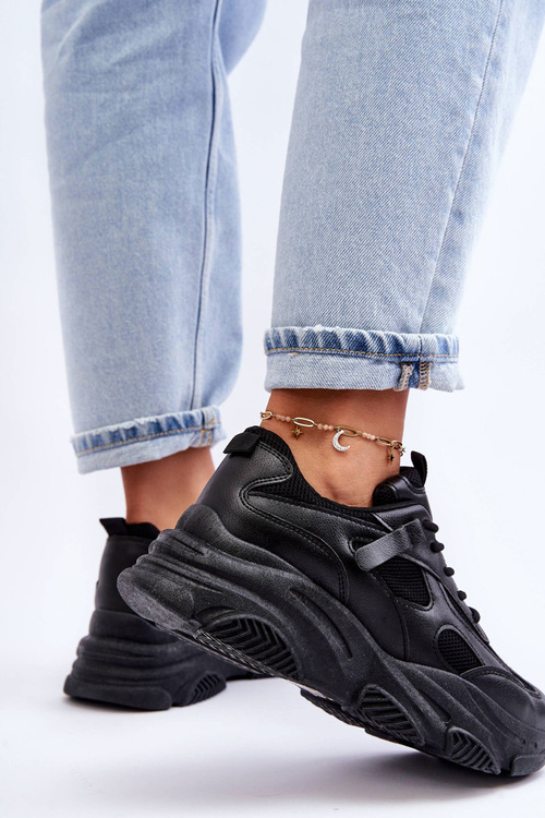 Ženské tenisky na masívnej platforme Czarne Agnania