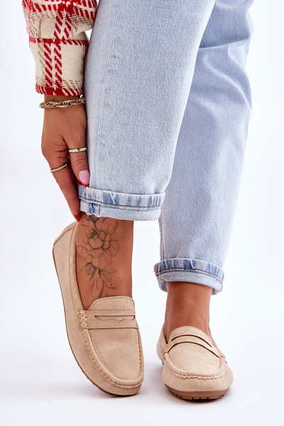 Dámské klasické semišové mokasíny Béžove Ivana