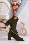 Suede Openwork Boots Maciejka 05420-09 Green
