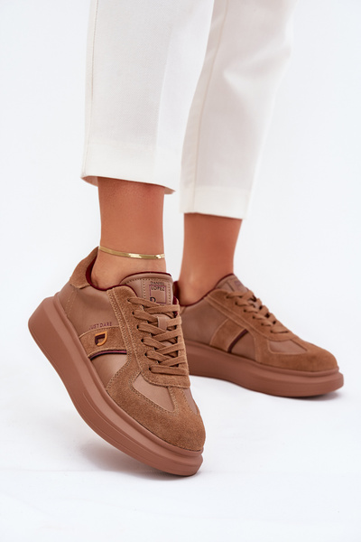 Dámske Kožené Sneakersy Na Platforme Daniel Lopez Just Dare SS2D4005 Hnedé