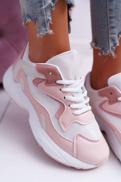 Dámske športové topánky ružový biely šok