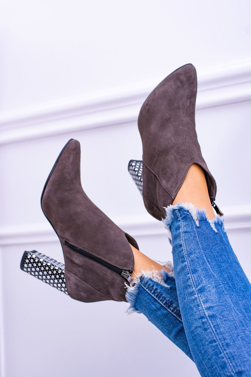 Elegantné semišové topánky na Post Laura Messi Khaki 1849