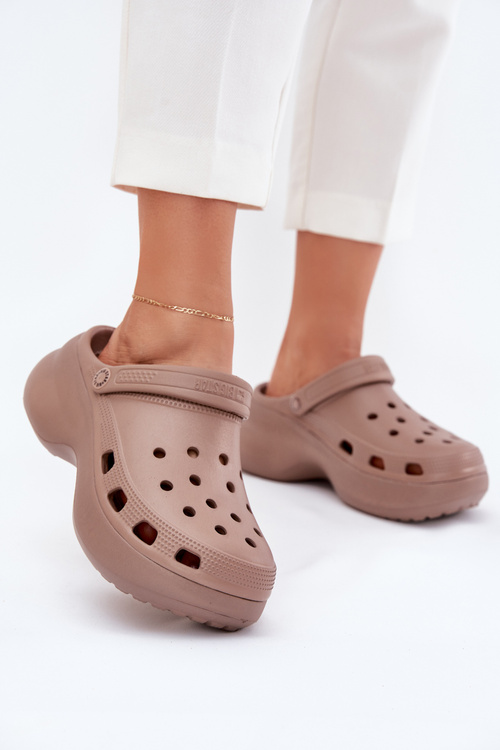 Dámské Pěnové Sandály Na Masivní Podešvi Big Star RR274A121 Tmavě béžové