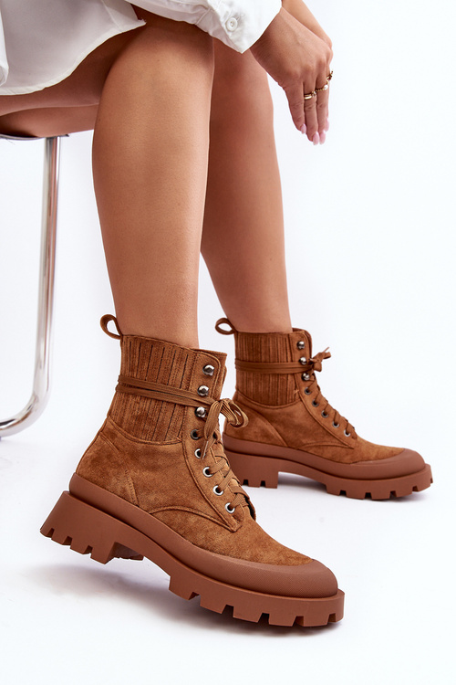 Dámské Traperové Botky S Vrchním Řemínkem Camel Gordts