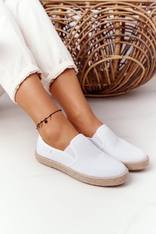 Espadrilky Na Pletené Podrážce Big Star DD274015 Bílé