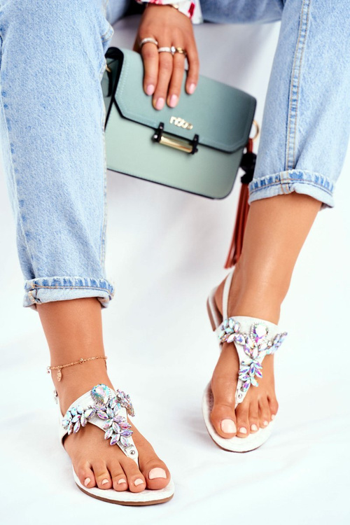 Dámske sandále Elegantné japonské strieborné kryštály pod kontrolou