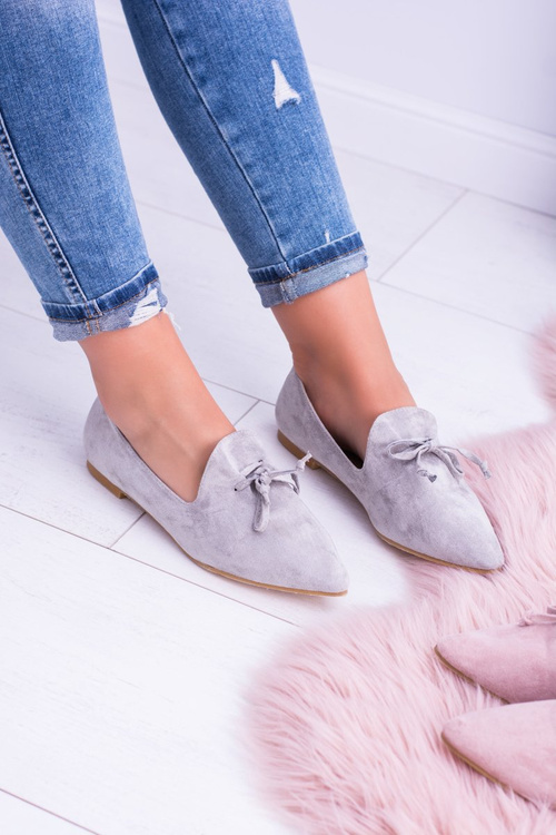 Lu Boo Gray Ballerinas v Spitz Lordy Suede Feliciano
