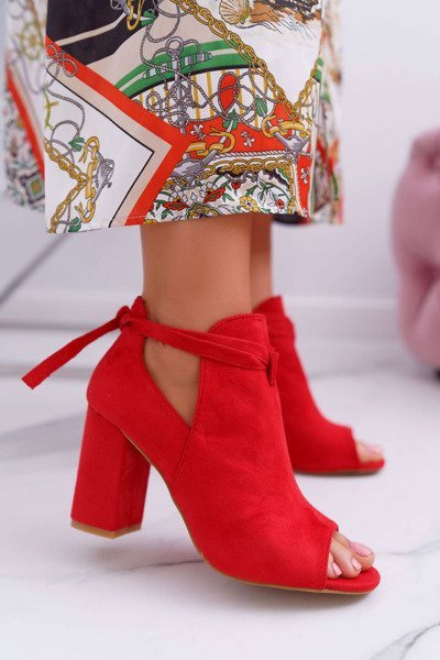 Dámské Kotníkové sandály Peep toe červené Grays