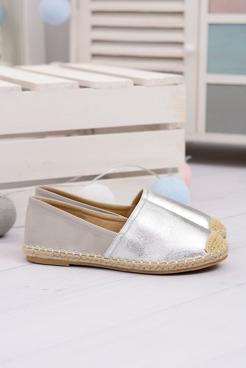 Strieborné dámske paoli espadrilles