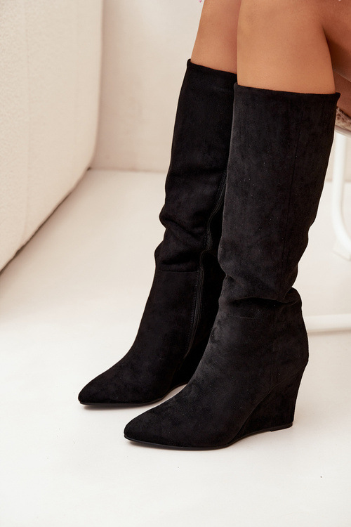 Zateplené Dámske Čižmy Na Platforme Čierne Rosina