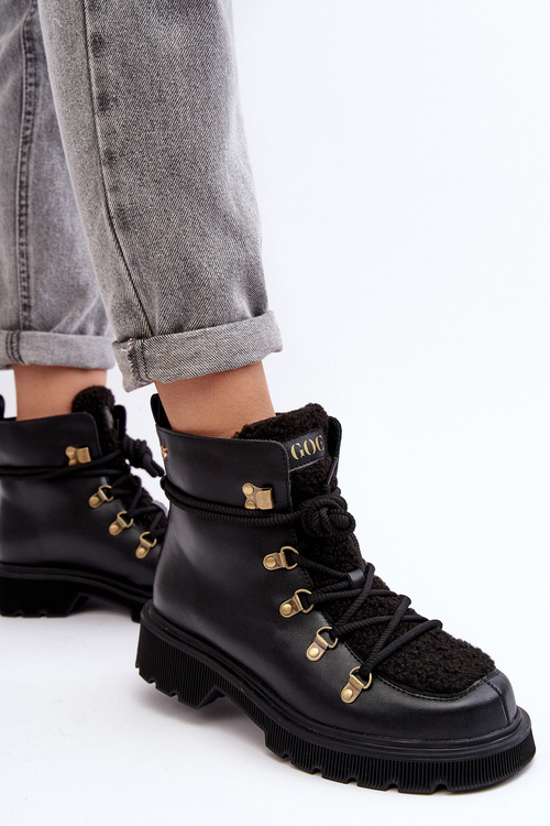 Dámské Kožené Trapery GOE MM2N4082 Černé