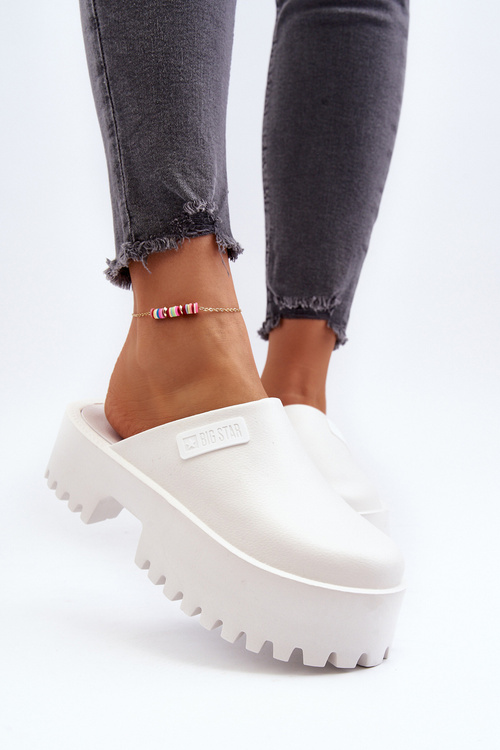 Dámské Žabky Na Masivní Podrážce Big Star NN274015 Bílé