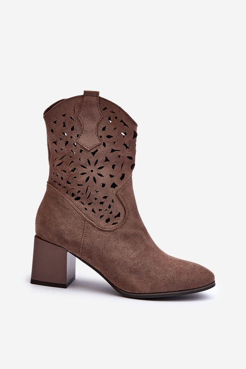 Zamšové Topánky S Vyrezaným Zvrškom Na Podpätku Hnedé Irvelame