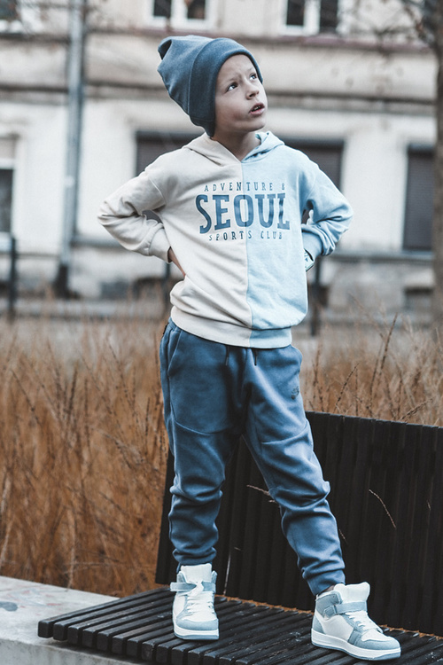 Dětské džínové sportovní boty bílo-modré Milara