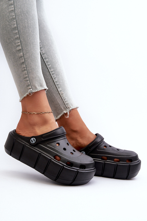 Dámské černé pěnové klínové sandály Itubia