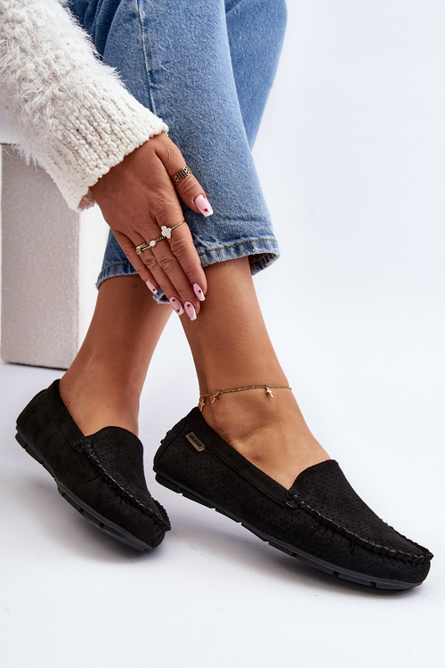 Dámské černé šněrovací mokasíny Rasirna