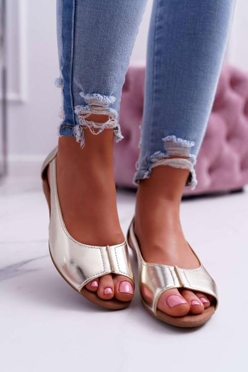 Ženské baleríny peep toe golden ereli