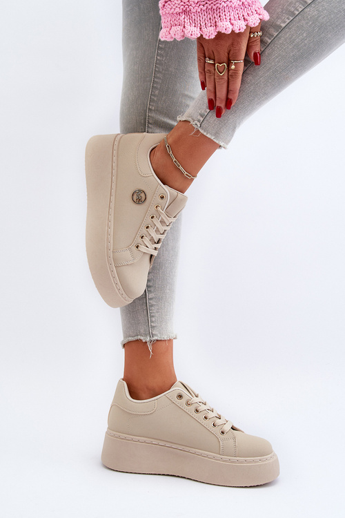 Dámske tenisky na platforme béžové Eshen