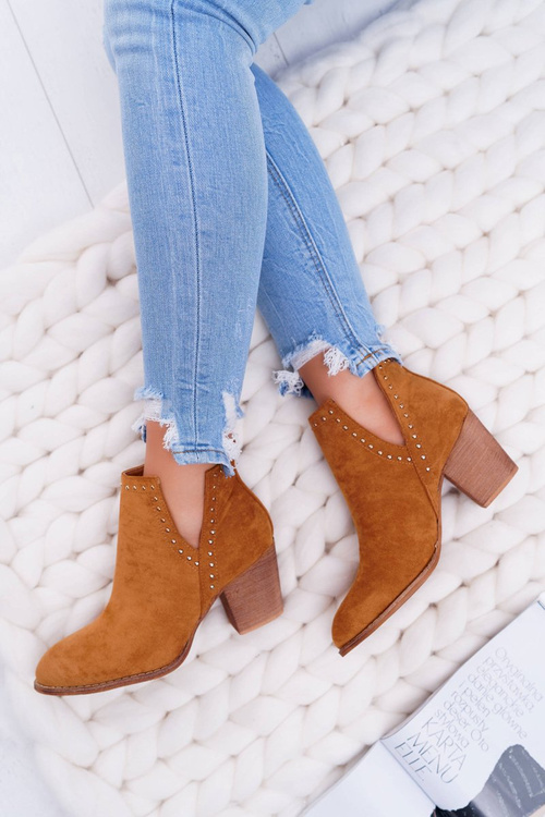 Dámské Ktníkové Boty Na Podpatku Slip-on s Výřezy Camel ManiMani