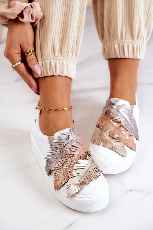 Dámské Kožené Sneakers Slip-On Maciejka 05488-11 Bílé