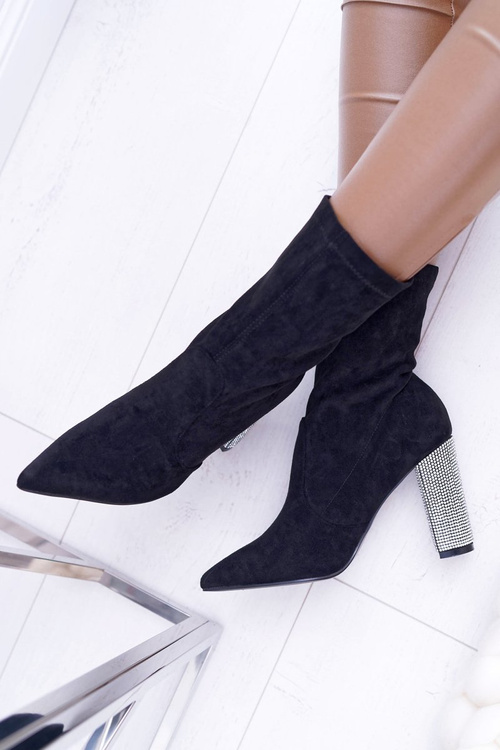 Dámské kotníkové boty černé semišové Hendo