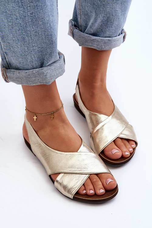 Zazoo 40407 Dámské kožené sandály Zlaté