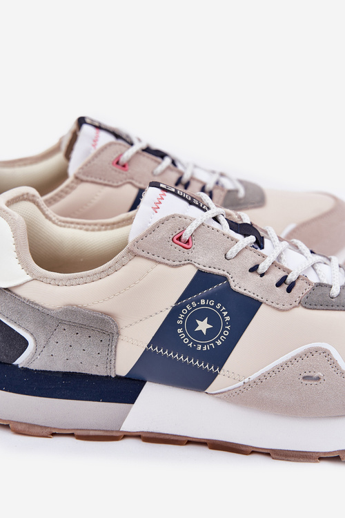 Semišové Pánské Tenisky Na Platformě Big Star RR174471 Hi-Poly System Šedé