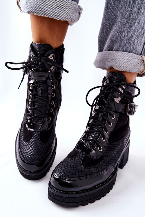 Black Devera Buckle topánky