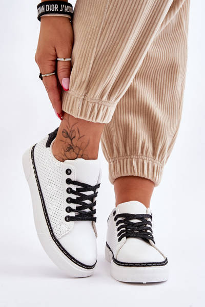 Dámské nízké perforované tenisky Černý a bílý Daxton