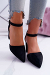 Dámské Lodičky Na Podpatku Semišové černé MadamStyle