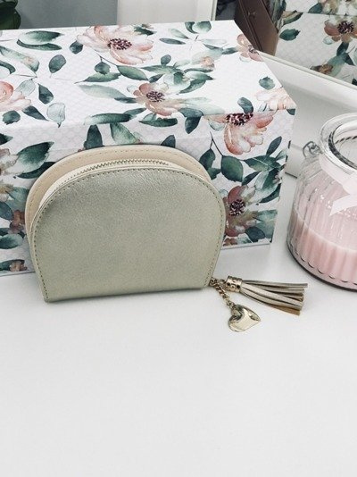 Large Women's Black Trendy Wallet Gold Zipper