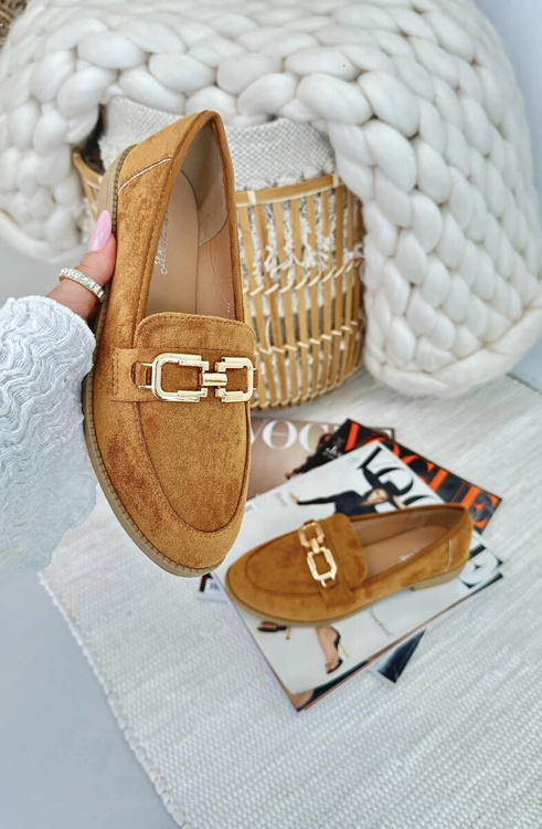 Dámske semišové mokasíny na plochej pätke Camel Misal