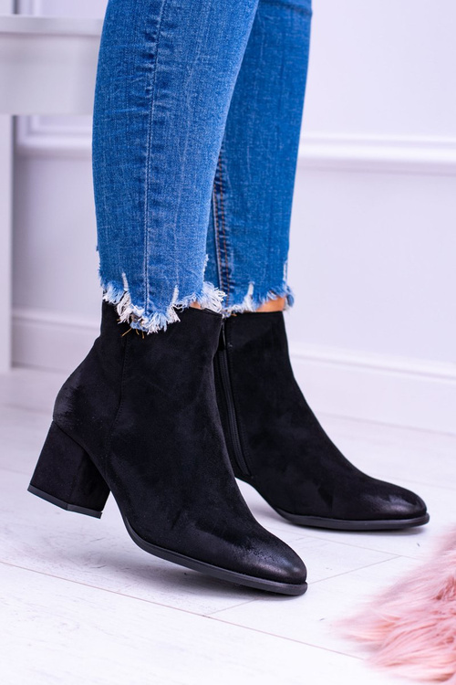 Dámske čierne topánky na semišovom ferimate Post