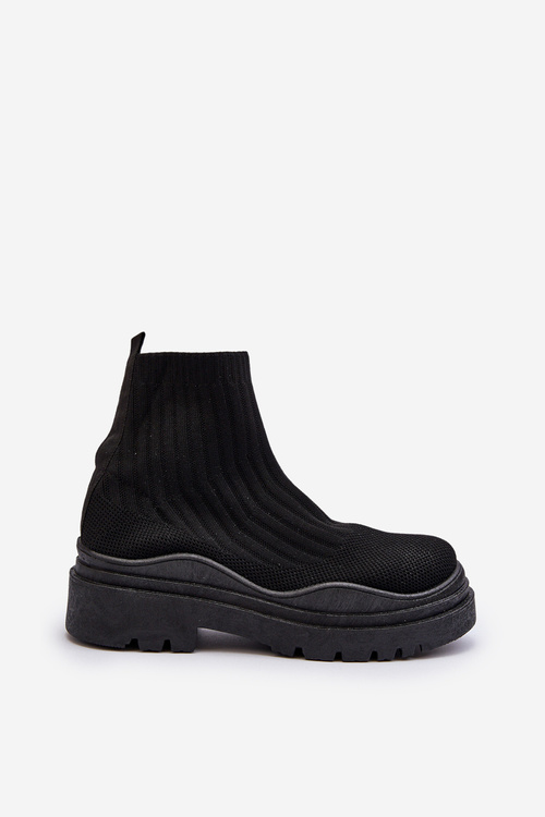 Černé dámské boty s masivní podrážkou Elipara