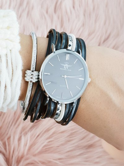 Dámske hodinky Michael John s Pepero Black Strap Black