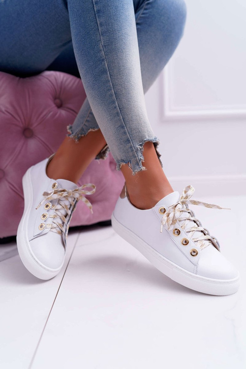 Dámské Kožené Tenisky Bílé Viss