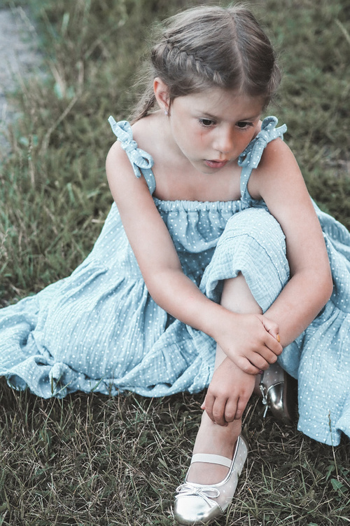 Dětské baletky s mašlí Zlaté Jellema