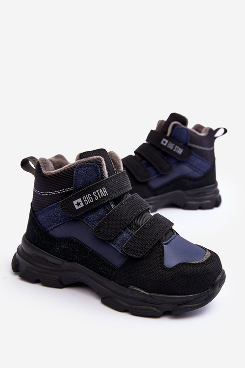 Dětské sněhule Trapery Ocieplane Granatowe Big Star MM374172