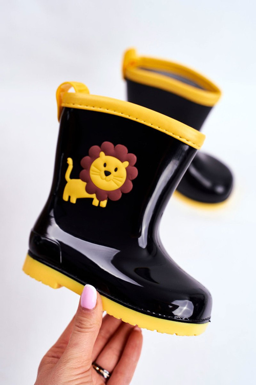 Detský gumový galoshes čierny lev