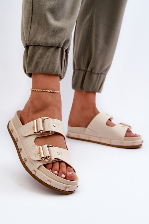 Dámské žabky na platformě Big Star NN274083 béžové