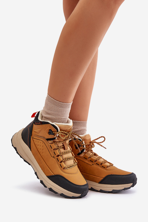 Zateplené turistické topánky pre mládež McKeylor 14011 Camel