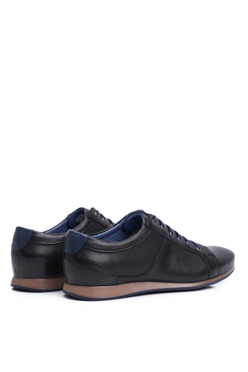 Pánské Polobotky Casual Nikopol Kožené Černé 1730